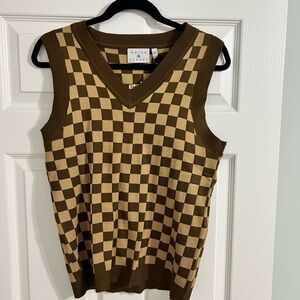 Daisy Tan and Brown Knit Vest